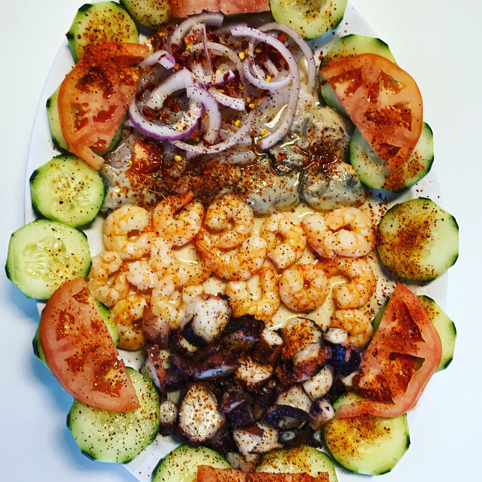 Shrimp botana platter